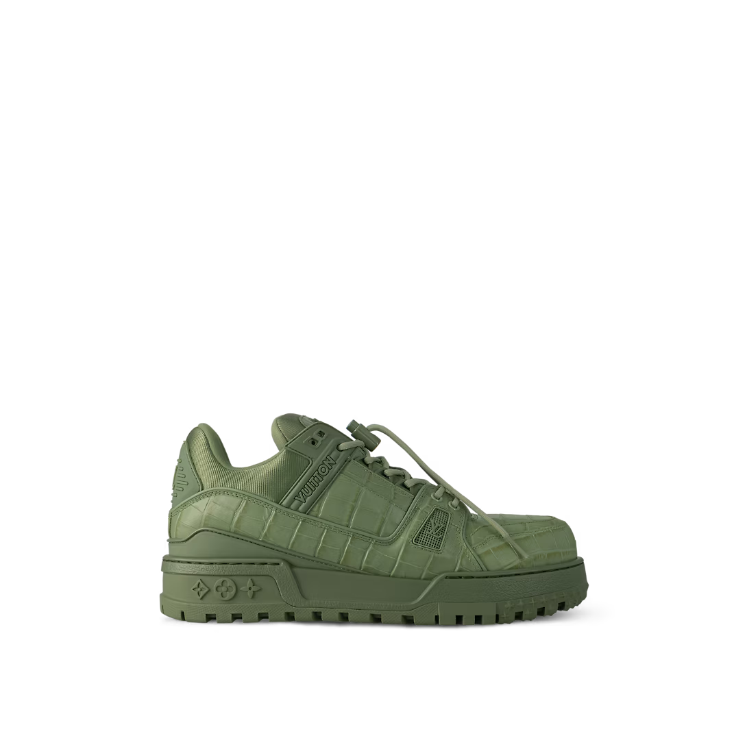 Trainer Leather Maxi Sneaker – it is signed with rubber Initials logos on the tongue, side and back – LUX VERSE Luxury Designer Fashion Outlet