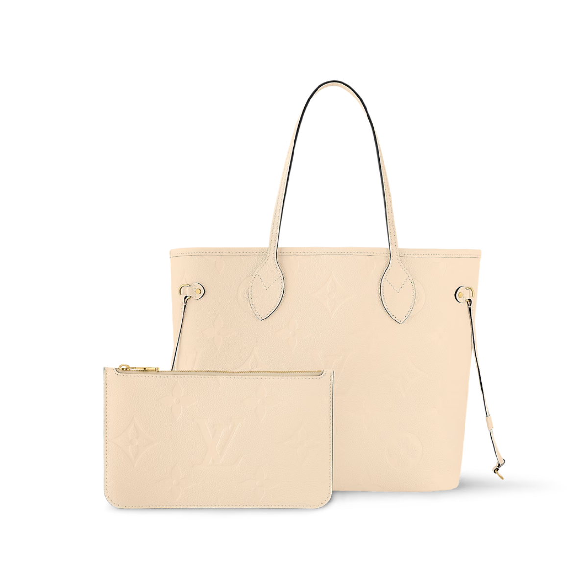 Neverfull MM Creme – a zipped pocket inside can be removed and used separately – LUX VERSE Luxury Designer Fashion Outlet