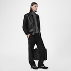 Run Away Classic Sneaker Black – the side of the sneaker is embellished with an Initials logo with a comet-like trail – LUX VERSE Luxury Designer Fashion Outlet