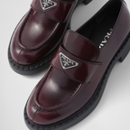 Chocolate brushed leather loafers – the notched effect of the welt around the shoe gives it a handcrafted touch – LUX VERSE Luxury Designer Fashion Outlet