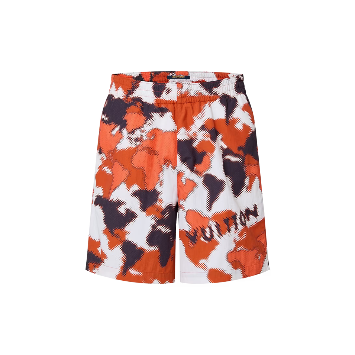 Printed Nylon Swim Shorts Orange Flame – these graphic swim shorts in warm orange tones feature the collection’s LV – LUX VERSE Luxury Designer Fashion Outlet