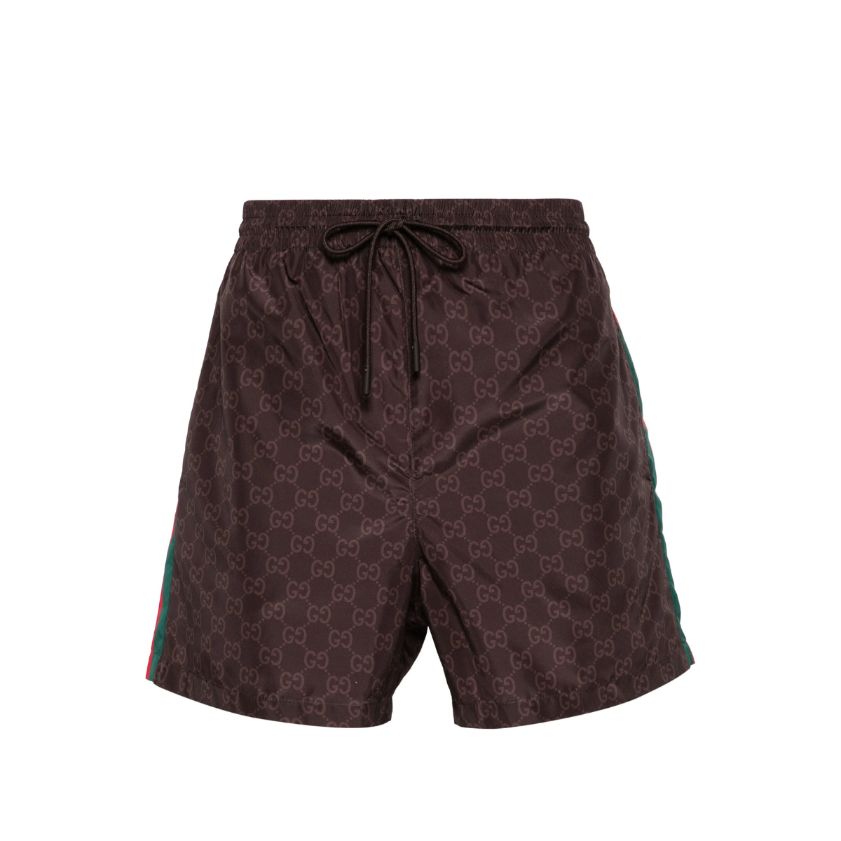 GG Supreme-print swim shorts – highlights brown signature GG Supreme print signature Web detailing two side inset – LUX VERSE Luxury Designer Fashion Outlet