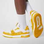 Trainer Iconic Sneaker – this version of the Trainer sneaker combines Monogram leather with calfskin embossed – LUX VERSE Luxury Designer Fashion Outlet