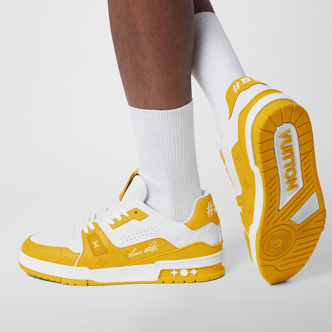 Trainer Iconic Sneaker – this version of the Trainer sneaker combines Monogram leather with calfskin embossed – LUX VERSE Luxury Designer Fashion Outlet