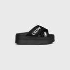 BLOCK SLIDE in MESH & TEXTILE – 100% TEXTILE100% Calfskin Lining2 IN (50 MM) heelROUND TOE SHAPEMESH – LUX VERSE Luxury Designer Fashion Outlet