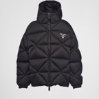 Oversized Re-Nylon Gabardine down jacket – a vintage-inspired oversized silhouette characterizes this down jacket made – LUX VERSE Luxury Designer Fashion Outlet