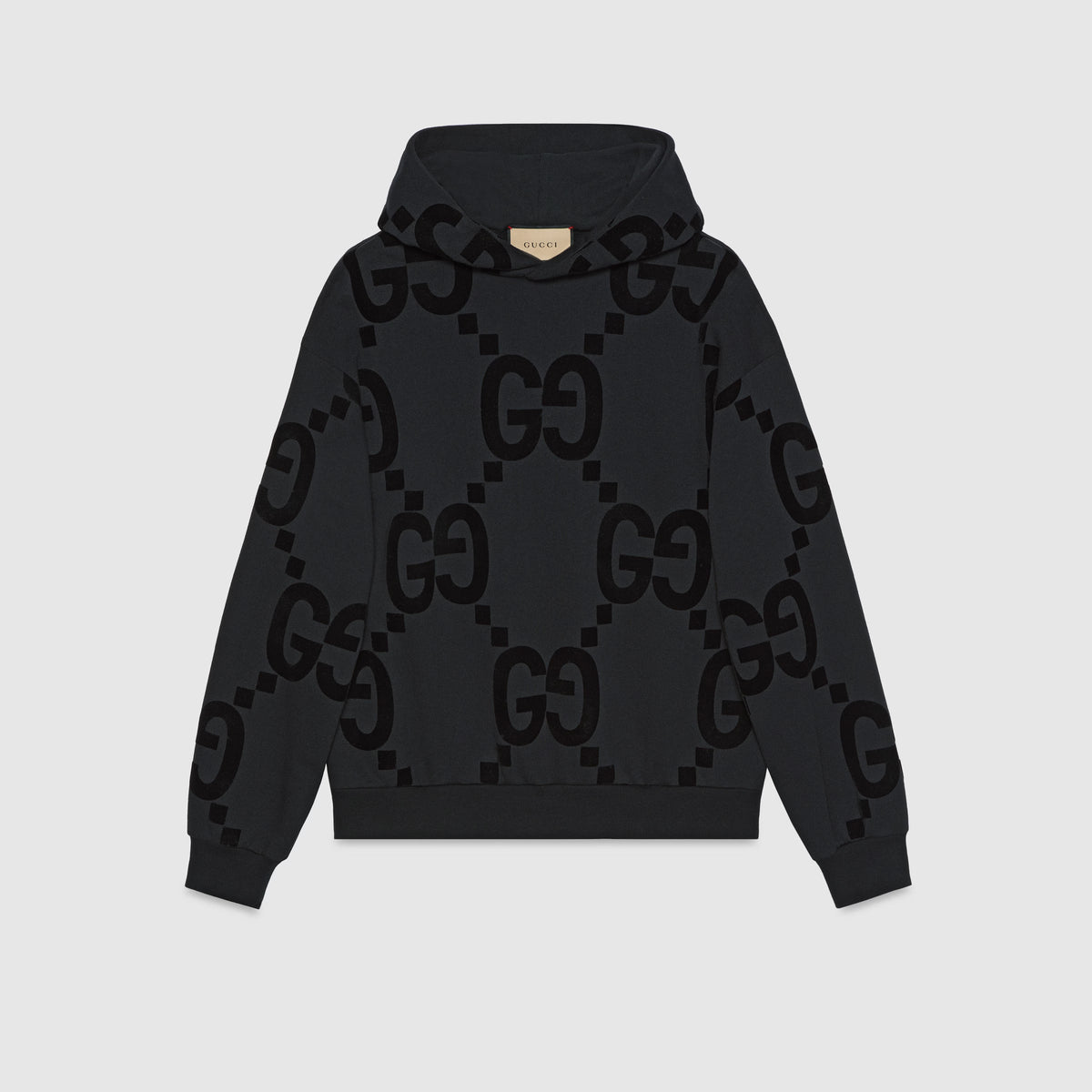 Gg Flocked Print Cotton Fleece Sweatshirt – the men’s Cruise 2024 collection presents a contemporary silhouette – LUX VERSE Luxury Designer Fashion Outlet
