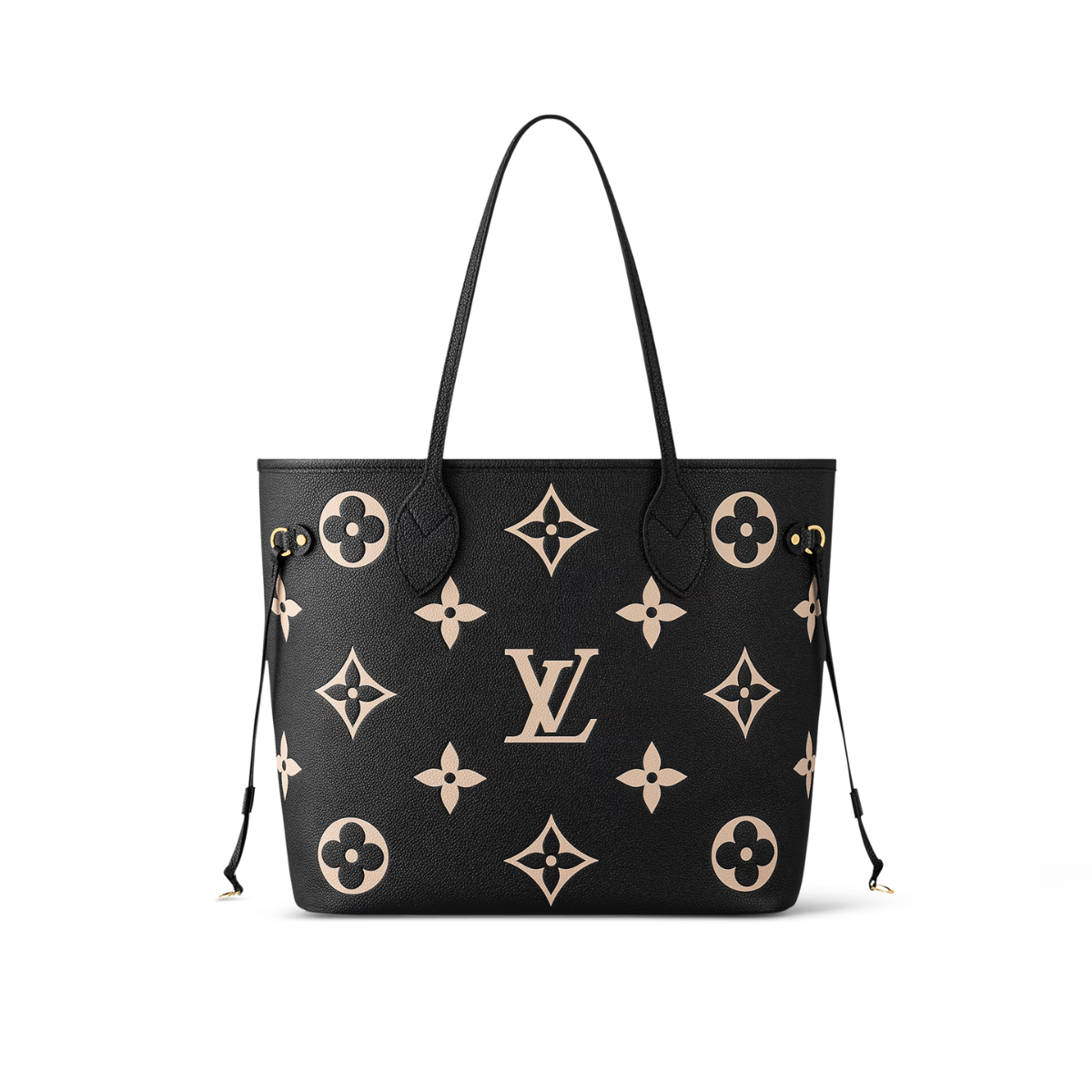 Neverfull MM Black – ideal for everyday use, the roomy Neverfull MM tote bag is made from black cowhide – LUX VERSE Luxury Designer Fashion Outlet