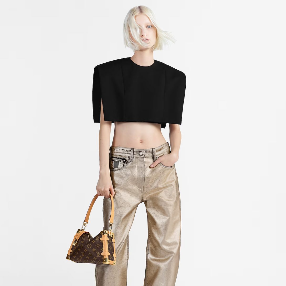 Side Leather Trunk MM – what strikes the eye is the singularity of the leather zip tab fitted with – LUX VERSE Luxury Designer Fashion Outlet