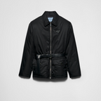 Re-Nylon down jacket with belt – the pragmatic elegance of this down jacket is an expression of aesthetic constructed – LUX VERSE Luxury Designer Fashion Outlet