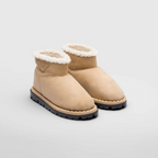 Shearling booties – embossed rubber triangle logo 10 cm boot leg 20 mm rubber sole Lug tread Leather – LUX VERSE Luxury Designer Fashion Outlet