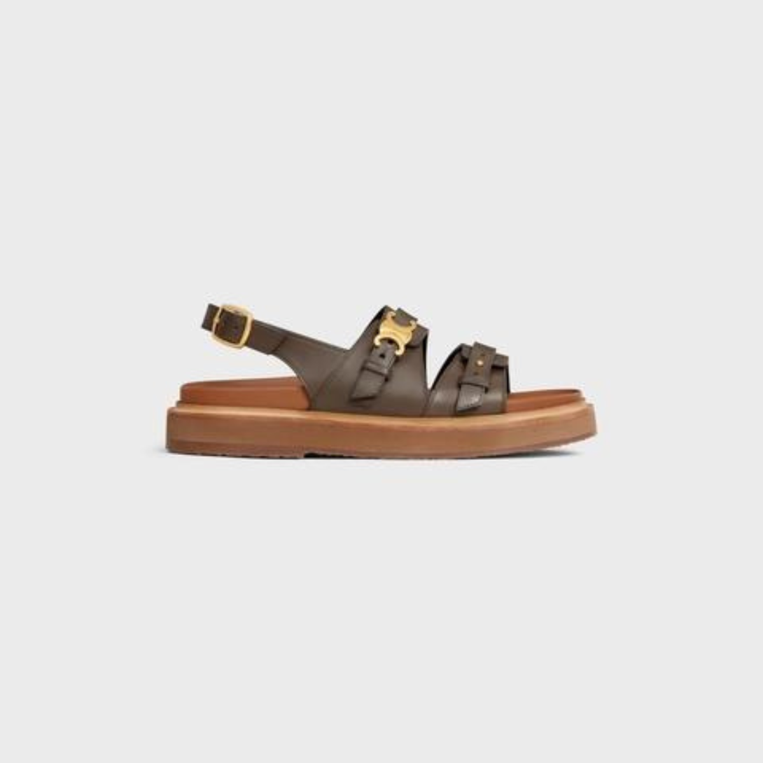 TIPPI TRIOMPHE SANDAL in CALFSKIN - VÉGÉTAL TANNING – 100% CALFSKIN100% Calfskin LiningADJUSTABLE TRIOMPHE METAL PIECE ON – LUX VERSE Luxury Designer Fashion Outlet