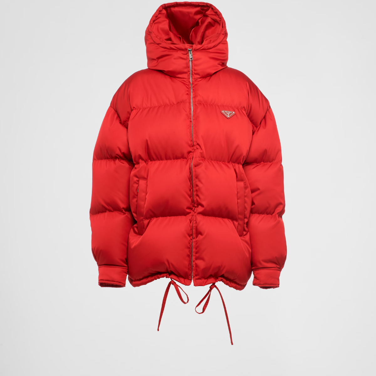 Re-Nylon hooded down jacket – medium down jacket Goose down padding Hood Shirt sleeves Zipper closure Zipper welt – LUX VERSE Luxury Designer Fashion Outlet