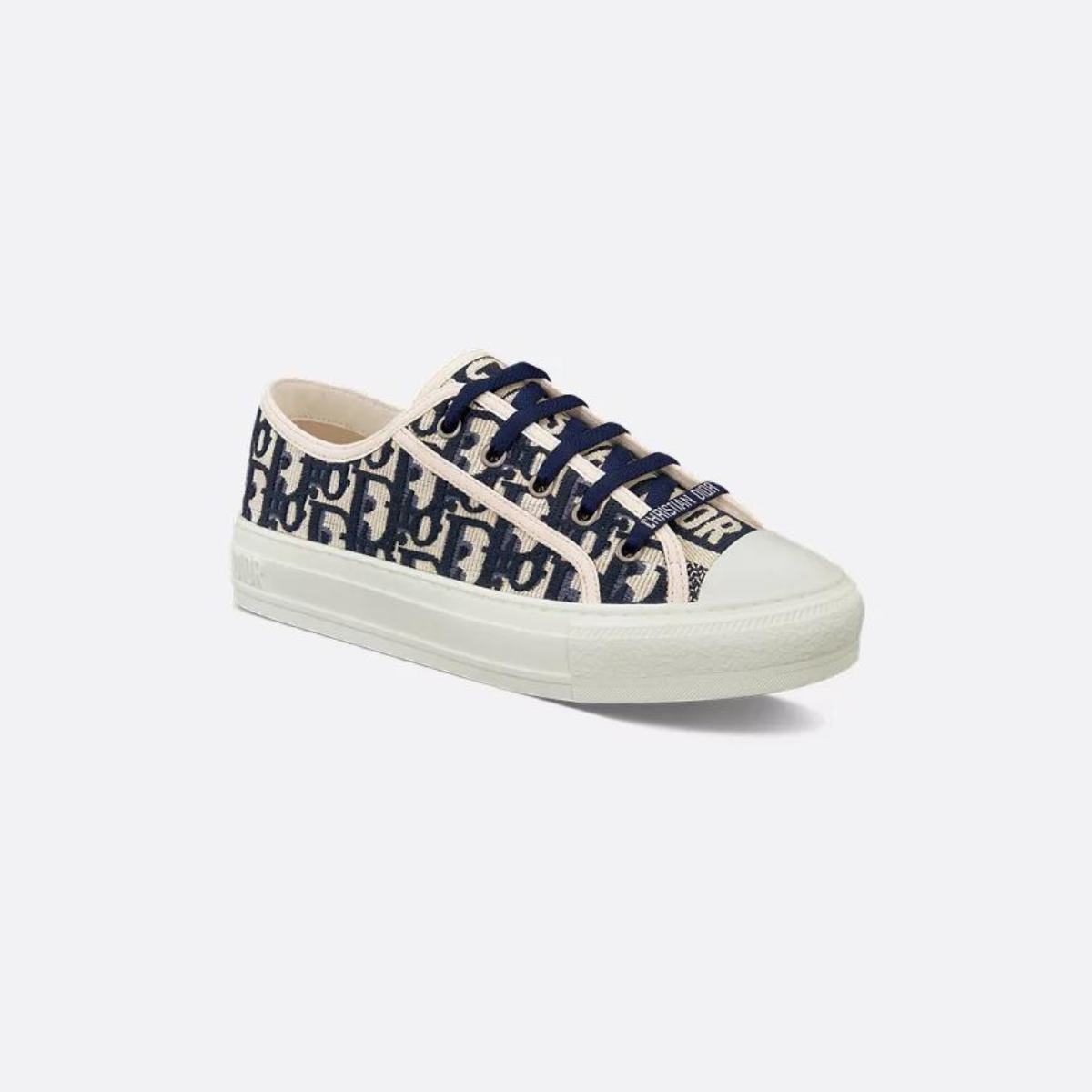 Walk'n'Elevated Cotton Sneaker – the Walk'n'sneaker is distinguished by a deep blue embroidered cotton Oblique motif – LUX VERSE Luxury Designer Fashion Outlet