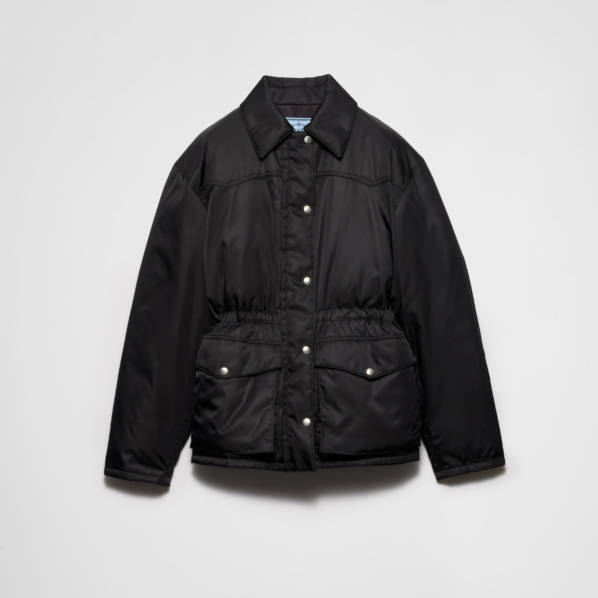 Re-Nylon down fashion jacket – soft, enveloping volumes create the silhouette of this Re-Nylon down jacket, – LUX VERSE Luxury Designer Fashion Outlet