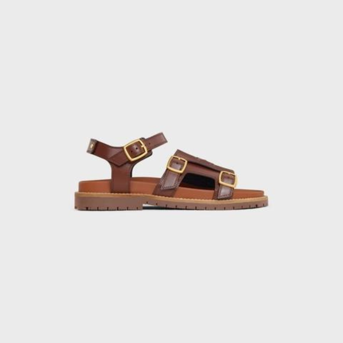 MINO SANDAL in CALFSKIN – 100% CALFSKIN100% Calfskin LinningEMBOSSED TRIOMPHE ON THE UPPER OF – LUX VERSE Luxury Designer Fashion Outlet