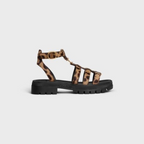 CLEA TRIOMPHE GLADIATOR SANDAL in LEOPARD PRINTED HAIRY CALFSKIN – 100% CALFSKIN100% CALFSKIN LINING1.6 IN (40 MM) heelTRIOMPHE METAL PIECEEMBOSSED – LUX VERSE Luxury Designer Fashion Outlet