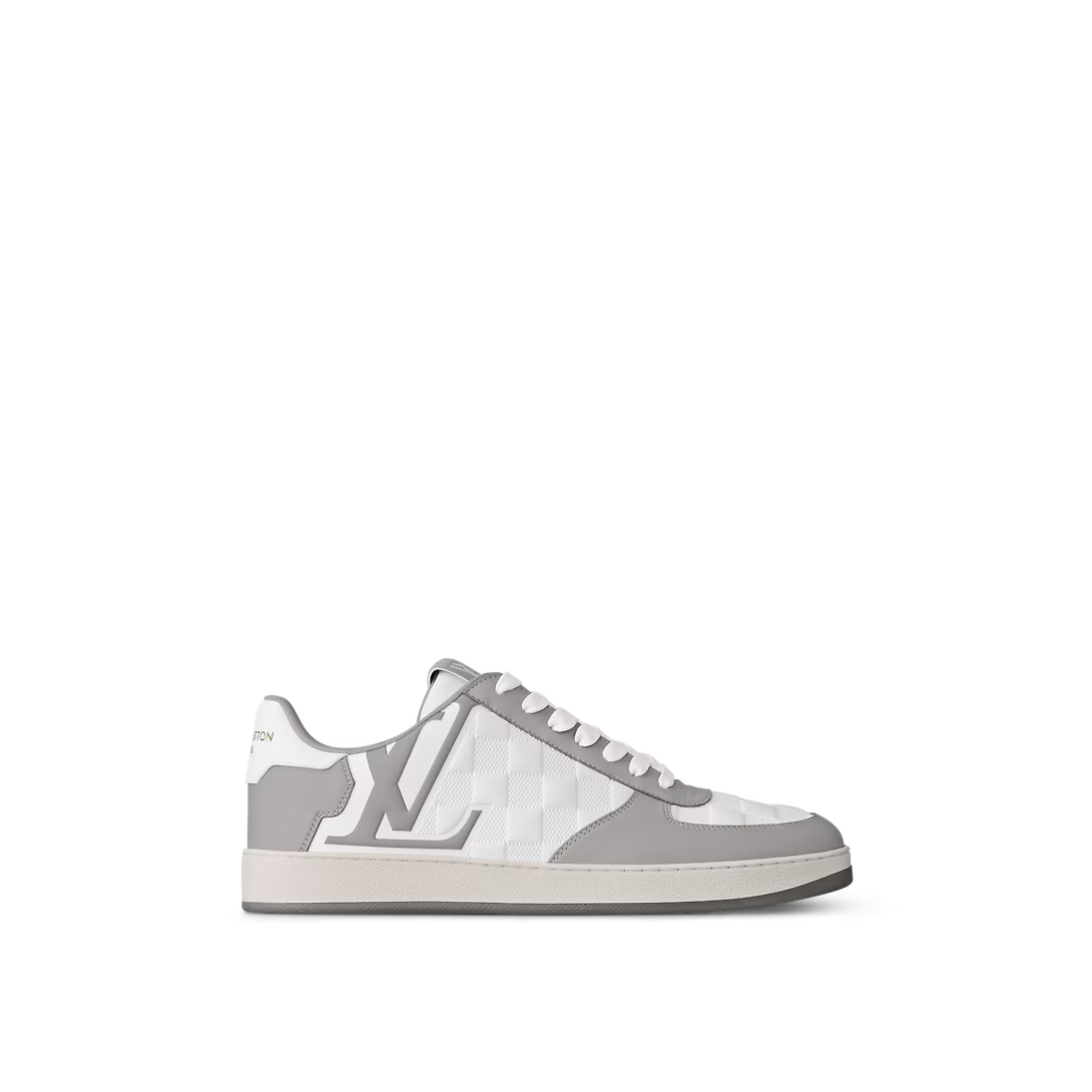 Rivoli Sneaker Grey – this model is notable for its smart bicolor palette and oversized Initials signature – LUX VERSE Luxury Designer Fashion Outlet