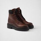 Leather and Re-Nylon booties – these booties made of leather with Re-Nylon details have a versatile design – LUX VERSE Luxury Designer Fashion Outlet