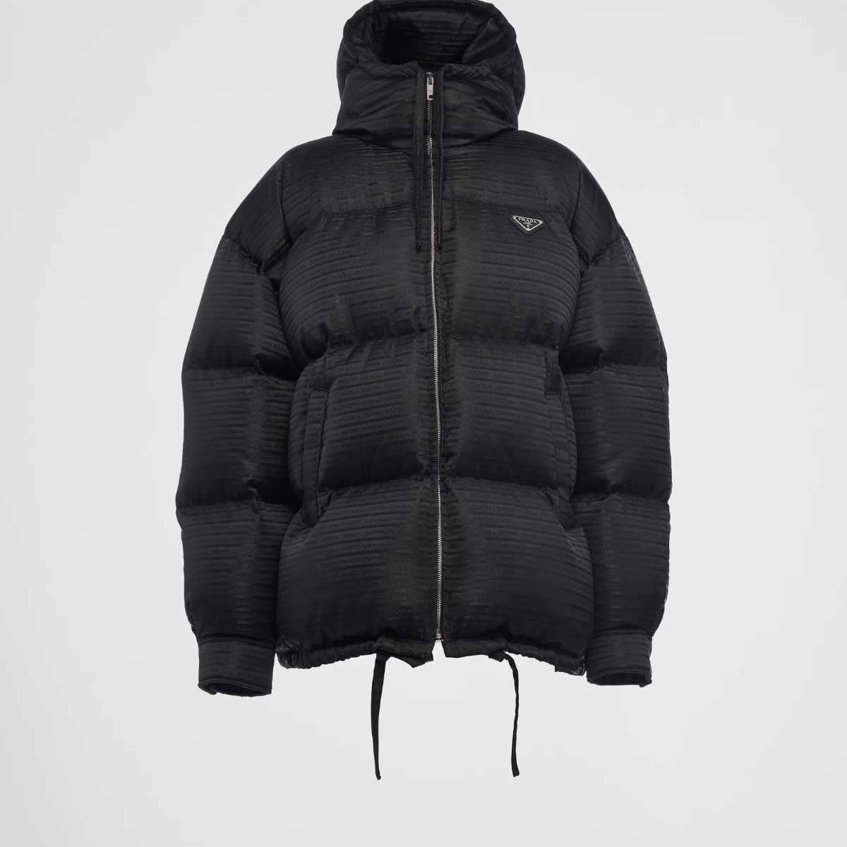 Re-Nylon hooded down jacket – this hooded down jacket with a contemporary design and oversized silhouette is made – LUX VERSE Luxury Designer Fashion Outlet