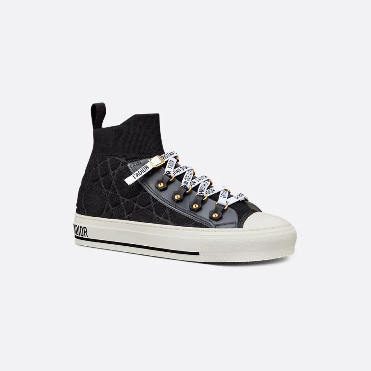 Walk'n'Macrocannage Motif Sneaker – the Walk'n'sneaker is crafted in black technical mesh showcasing the Macrocannage – LUX VERSE Luxury Designer Fashion Outlet