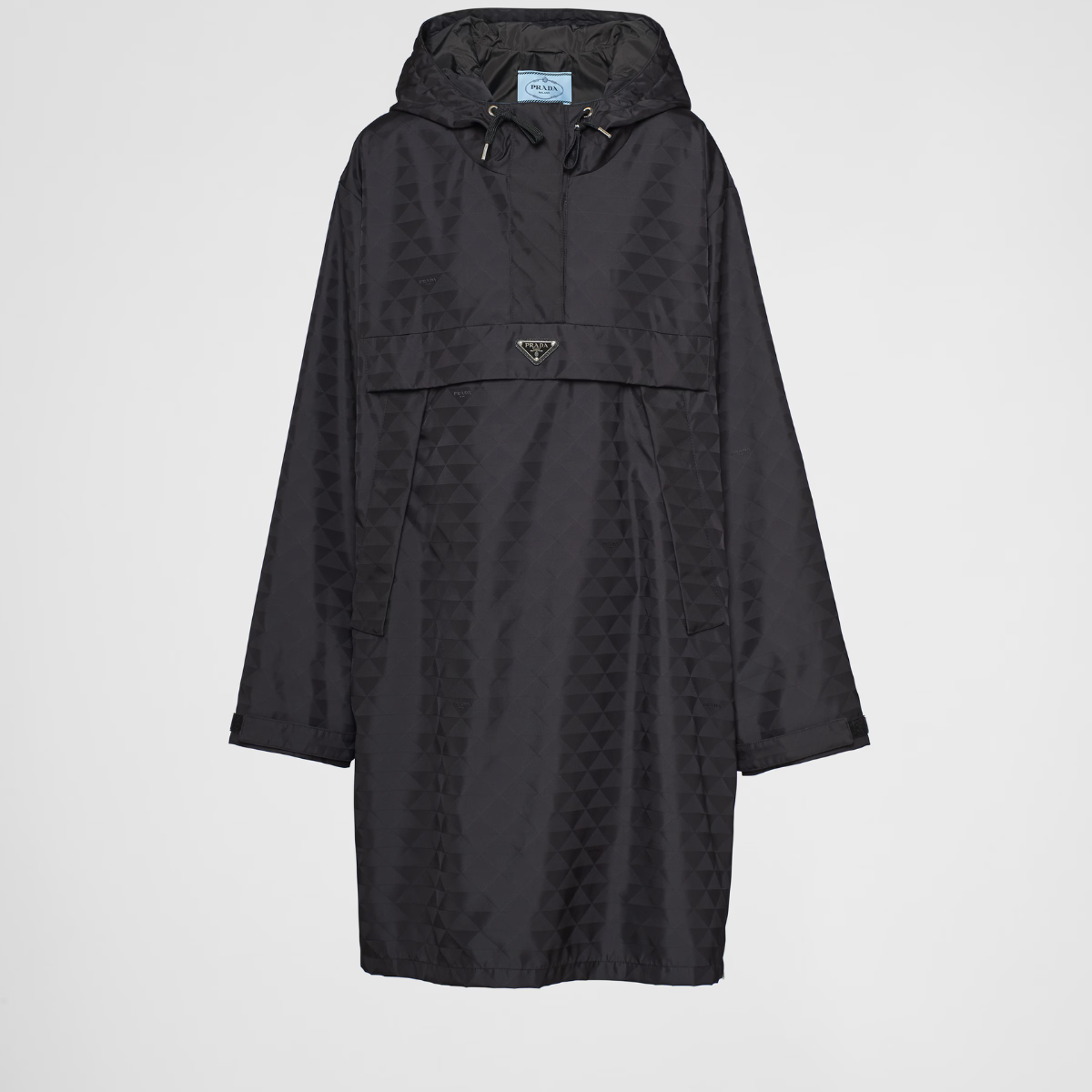 Printed Re-Nylon raincoat – iconic nylon defines the contemporary character of this oversized raincoat – LUX VERSE Luxury Designer Fashion Outlet