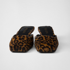 Printed leather slides – leather sole Varnished heel with logo, height: 35 mm Imported – LUX VERSE Luxury Designer Fashion Outlet