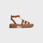 CLEA TRIOMPHE GLADIATOR SANDAL in CALFSKIN - VEGETAL TANNING – oF THE OUTSOLEDEBOSSED UNDER THE OUTSOLEADJUSTABLE BUCKLELEATHER INSOLE – LUX VERSE Luxury Designer Fashion Outlet
