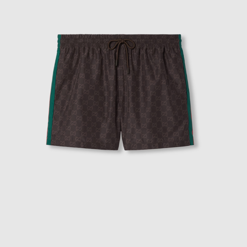 GG nylon swim short with Web – inspired by the summer spirit and beach clubs on the Italian coast, this item is – LUX VERSE Luxury Designer Fashion Outlet