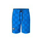 Technical Swim Shorts – these vibrant royal blue swim shorts make a graphic statement with an allover Damier – LUX VERSE Luxury Designer Fashion Outlet