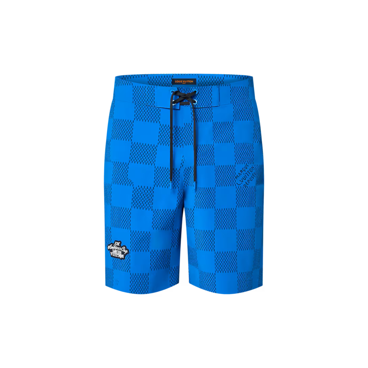 Technical Swim Shorts – these vibrant royal blue swim shorts make a graphic statement with an allover Damier – LUX VERSE Luxury Designer Fashion Outlet
