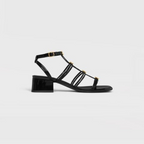CLEMENCE MULTI TRIOMPHE SANDAL in GLOSSY CALFSKIN – 100% CALFSKIN100% Goatskin Linning1.6 IN (40 MM) heelWIDE SQUARED HEELALMOND – LUX VERSE Luxury Designer Fashion Outlet