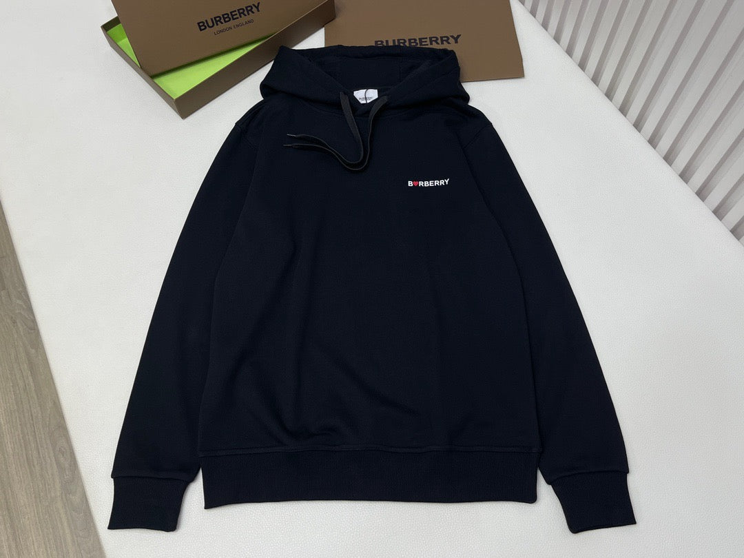 Navy Cotton Chest Logo Pullover - Men's