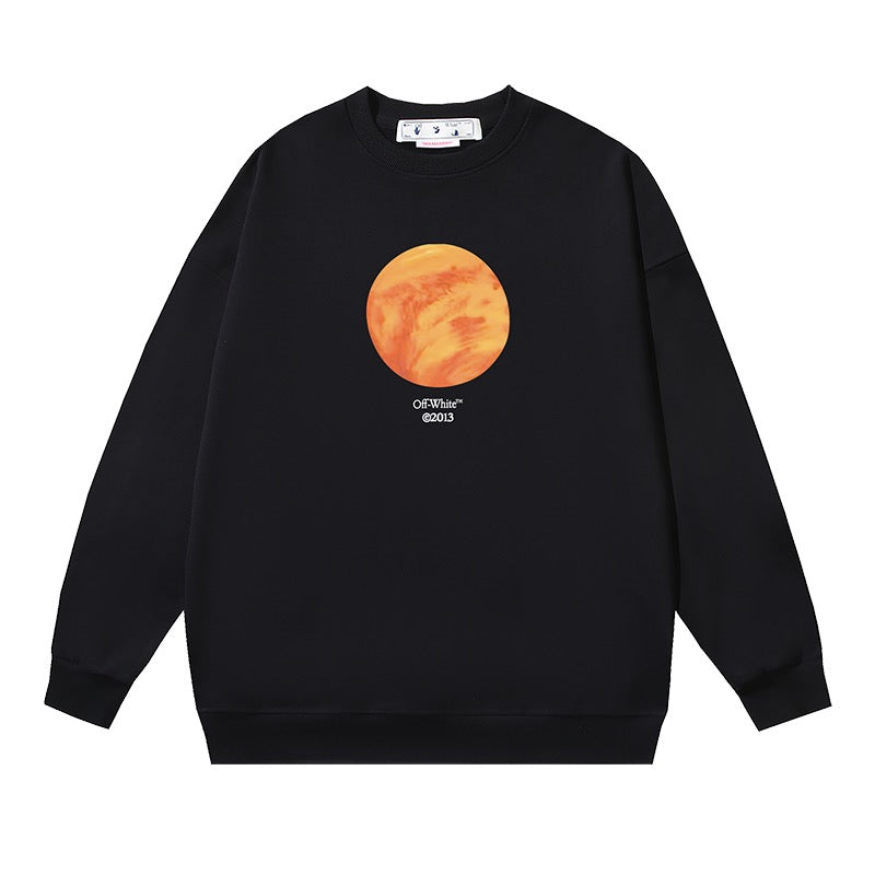 Black Cotton Planet Graphic Crewneck – Herren
