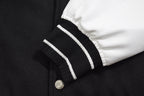 Black Wool Text Logo Varsity - Men's