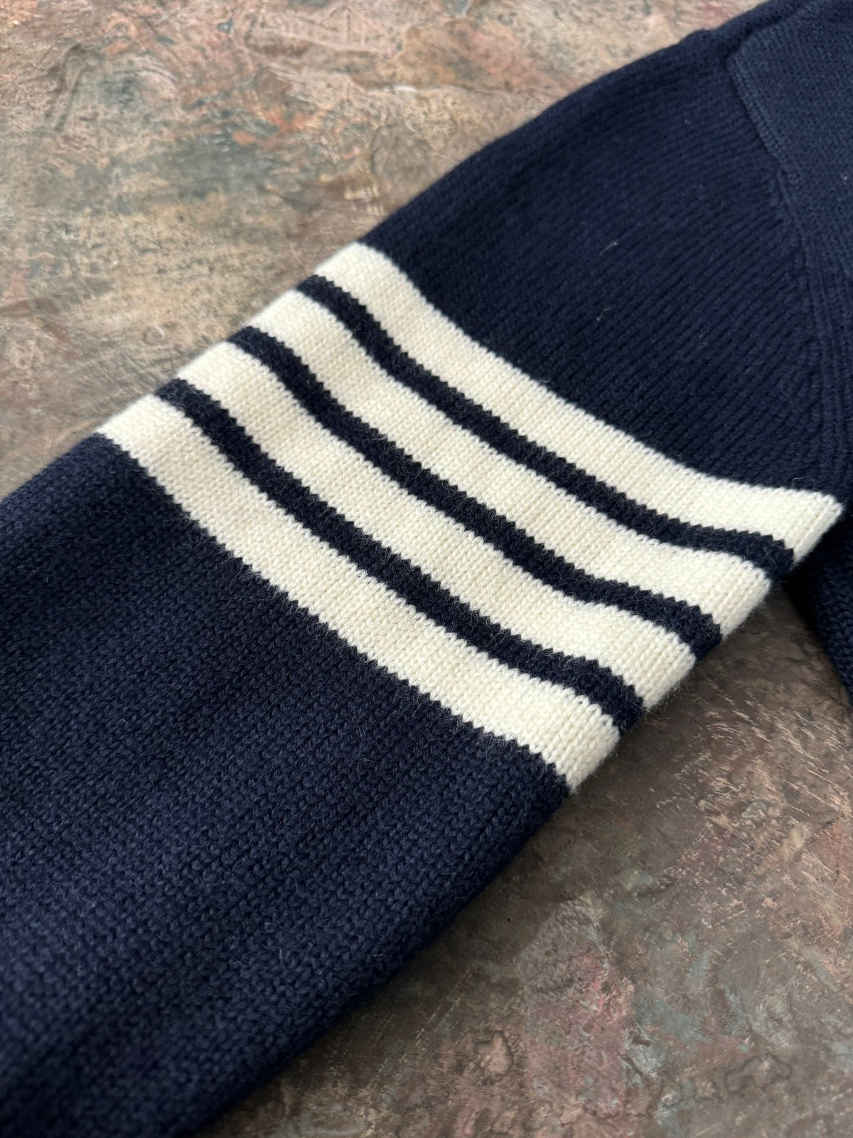 4-Bar Zip Navy Hooded - Men's