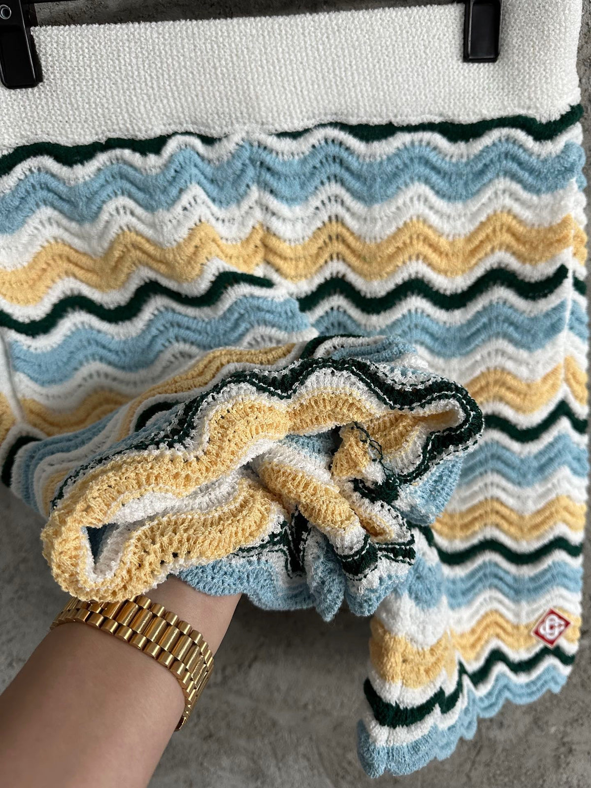 Multicolour Chevron Knit Shorts - Men's