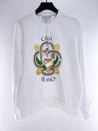 Marineblaues Baumwoll-Sweatshirt mit Emblem-Grafik – Herren