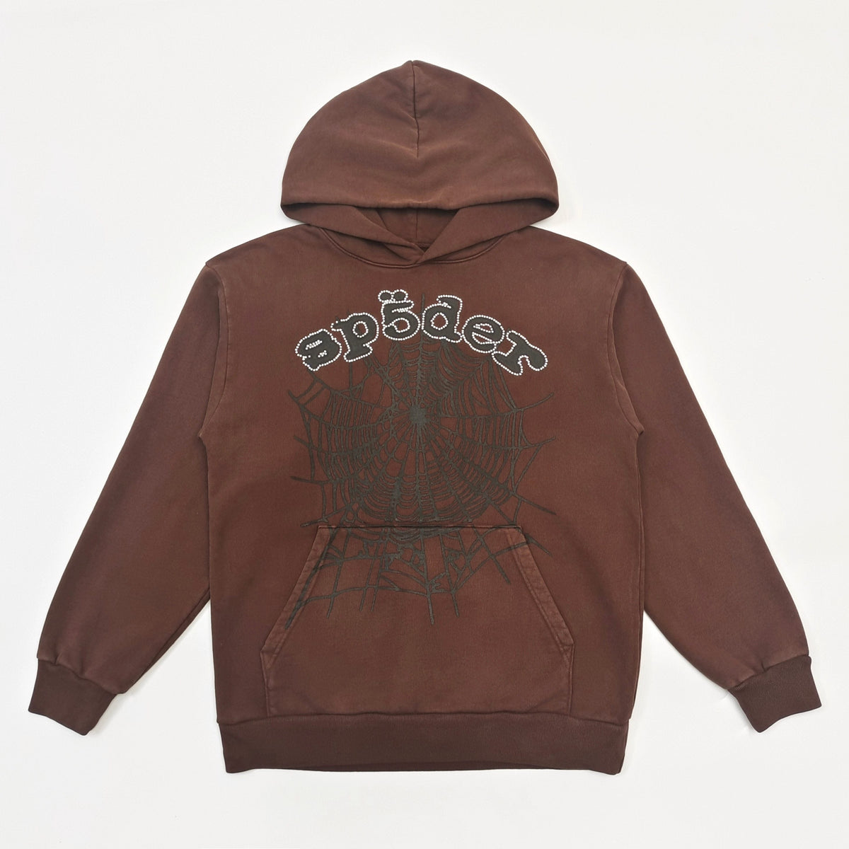 Brauner Baumwoll-Pullover mit Grafikdruck – Herren