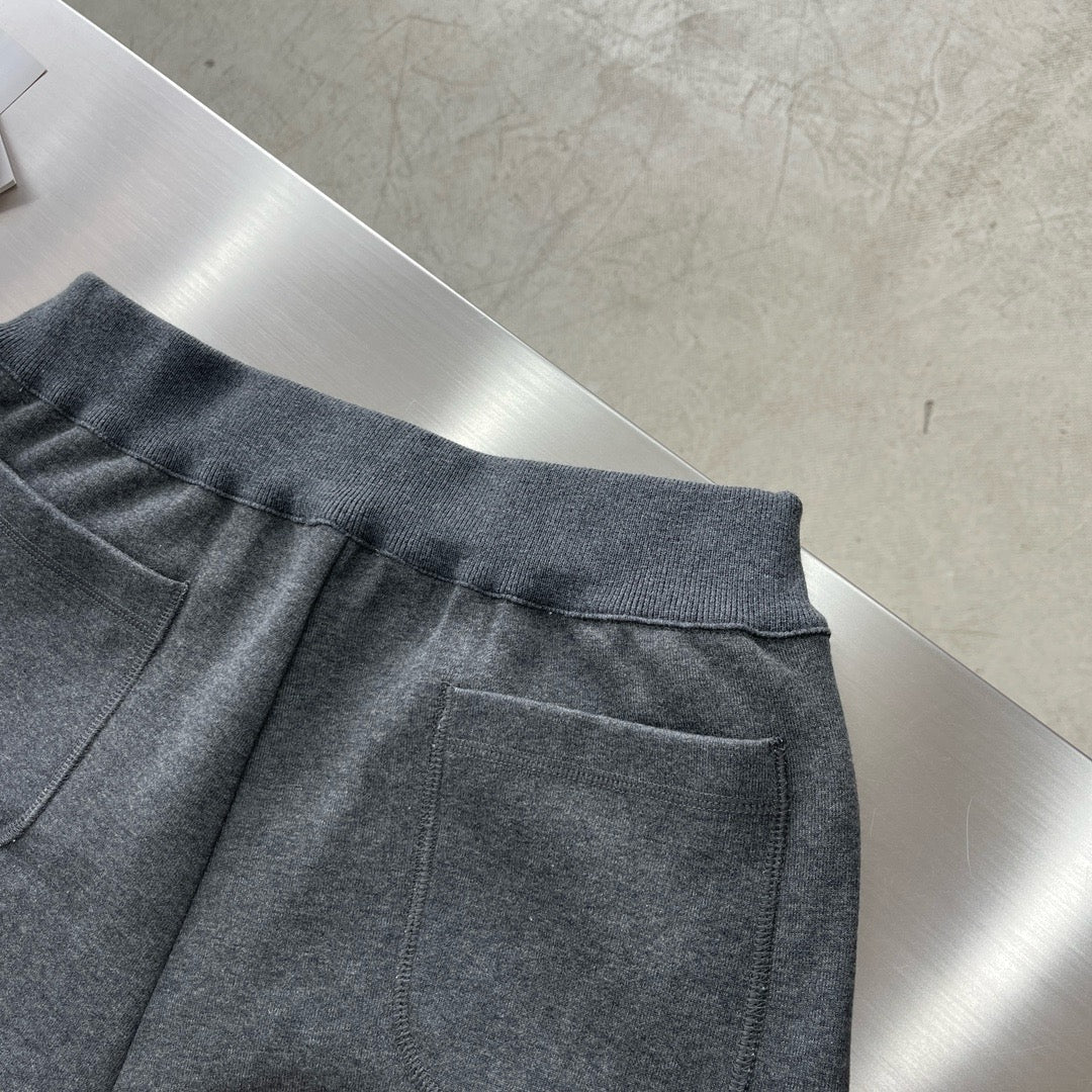 Grey Cotton Tapered Joggers - Men's