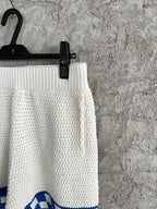 Blue Checkerboard Knit Shorts - Men's