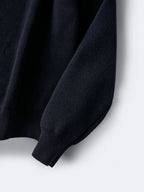 Cremefarbener Wollpullover mit Textlogo, Rundhalsausschnitt – Herren