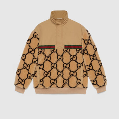 GG JACQUARD HALF-ZIP JACKET - LUX VERSE - Luxury designer fashion outlet