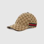 Original Gg Canvas Baseball Hat with Web Brown – beige/ebony Original GG fabric with green and red Web and brown leather trim Cotton – LUX VERSE Luxury Designer Fashion Outlet