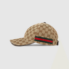Original Gg Canvas Baseball Hat with Web Brown – a classic baseball cap shape in Original GG canvas with Web detail – LUX VERSE Luxury Designer Fashion Outlet