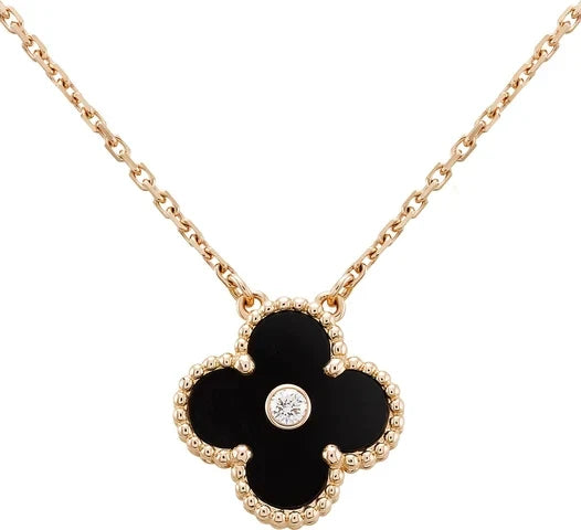 Clover 15mm Diamond Onyx Necklace – LUX VERSE Luxury Designer Fashion Outlet