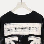 Schwarzes Crewneck-Sweatshirt mit Galaxie-Print aus Baumwolle – Herren