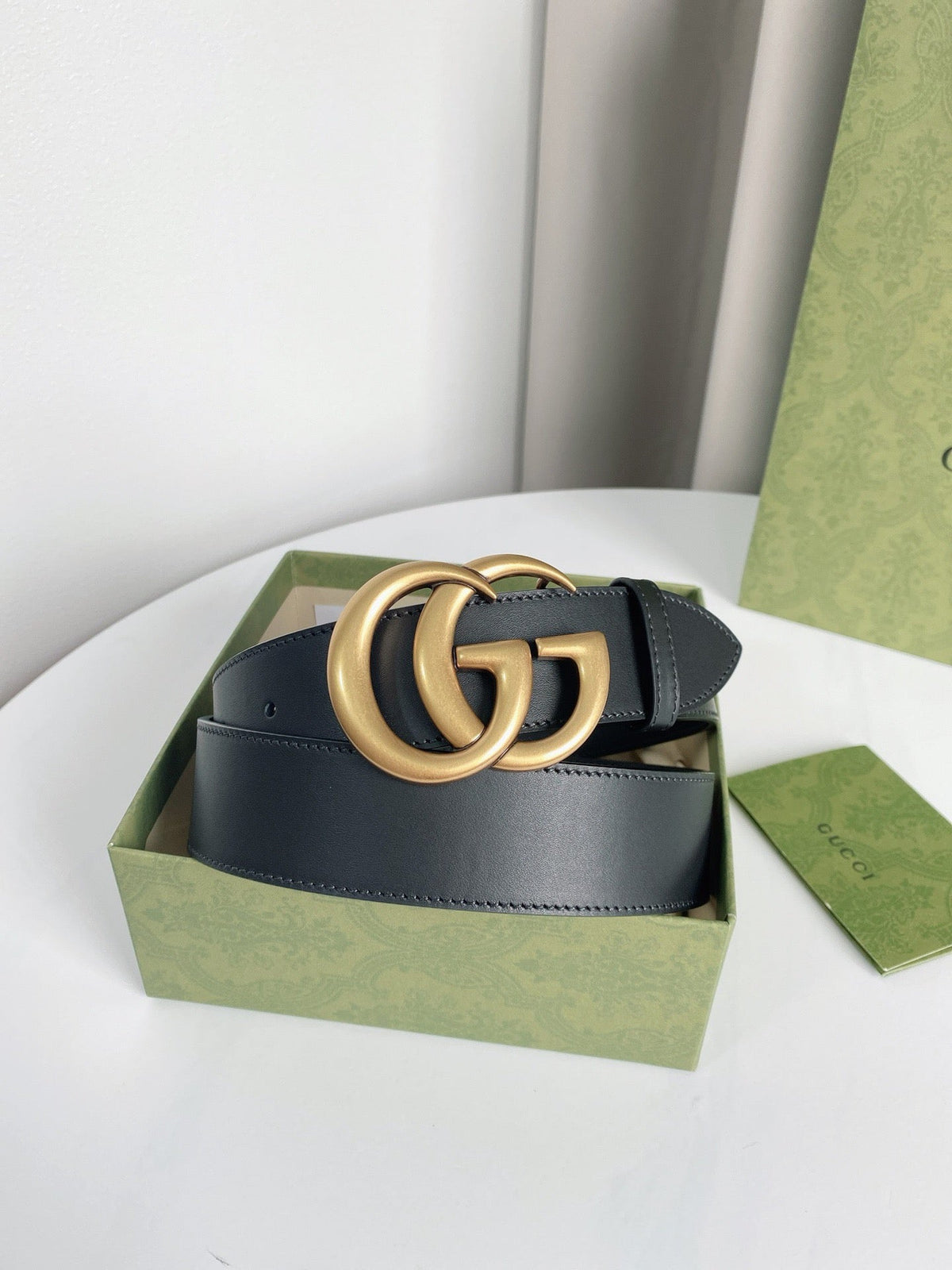 Double G Silver Buckle Belt