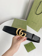 Double G Silver Buckle Belt