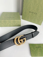 Double G Silver Buckle Belt